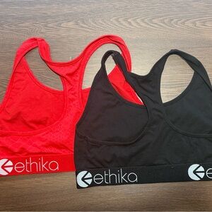 Ethika Red and Black Racerback Bras